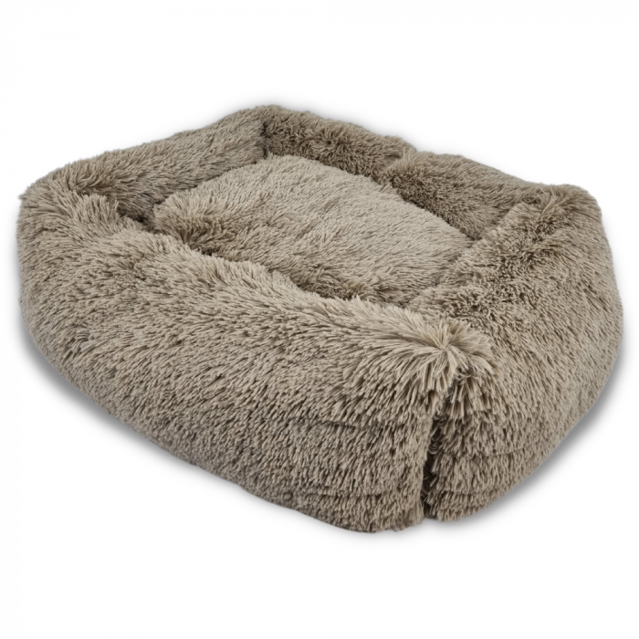 TOPMAST FLUFFY LOUNGE SERIE - HONDENMAND - PLUCHE DIERENMAND - TAUPE